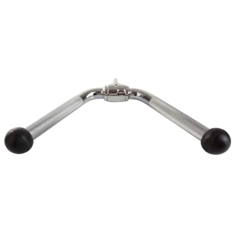 Tricepsová v-grip tyč, chrom, otočná, gumové konce