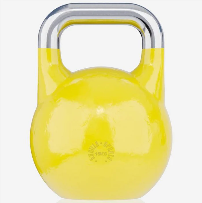 Súťažný kettlebell 16 kg žltý – oceľ, štandardná veľkosť