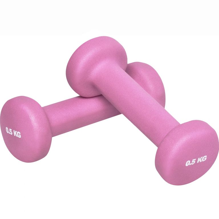 Gorilla Sports Jednoručky na aerobik, 2 x 0,5 kg, ružové