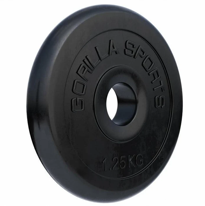 Gorilla Sports Činkový kotouč 1,25 kg, litinový, pogumovaný