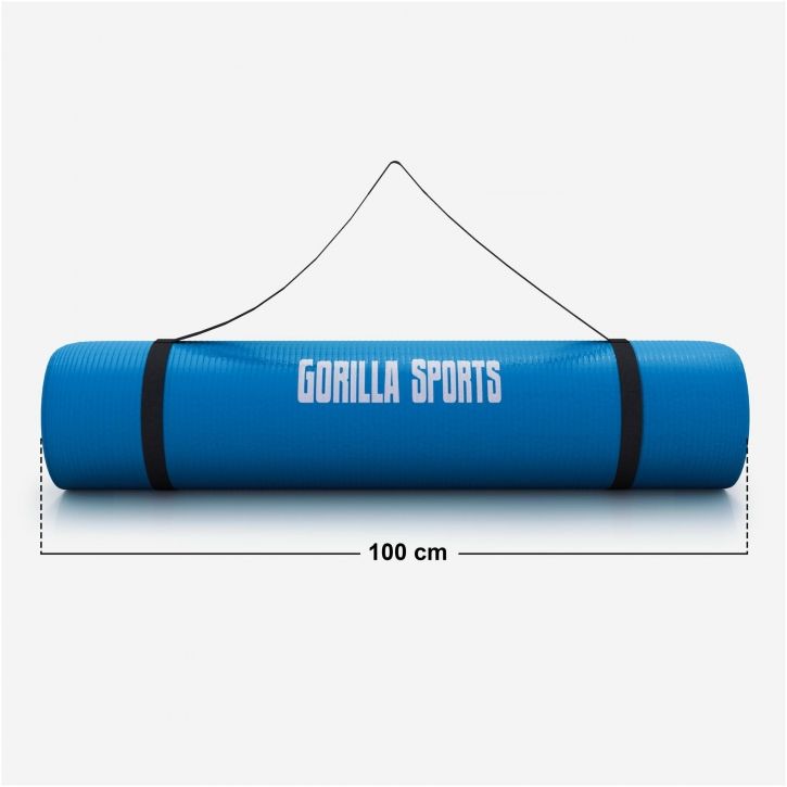 Gorilla Sports Podložka na jógu, 190 x 100 cm, modrá