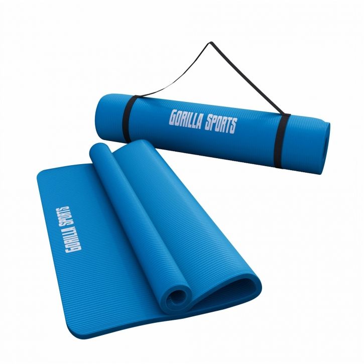Gorilla Sports Podložka na jógu, 190 x 100 cm, modrá