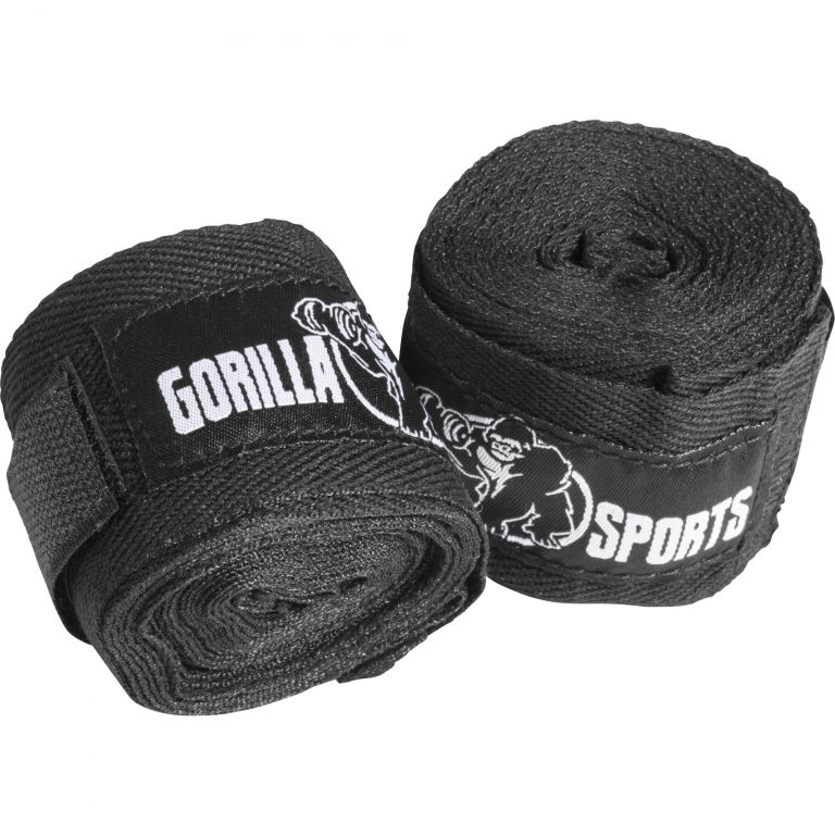 Gorilla Sports boxerské bandáže, 255 cm, černá