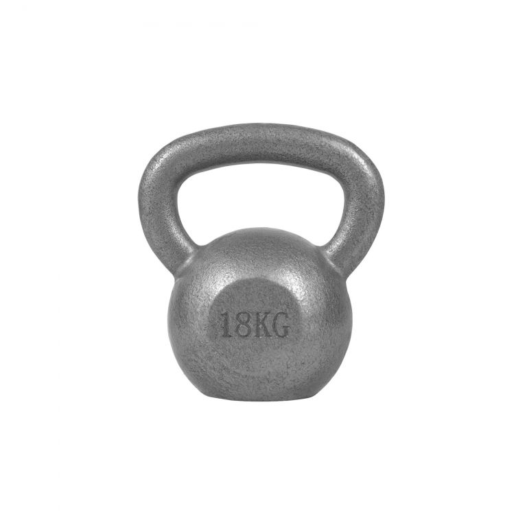 Gorilla Sports Kettlebell činka, litinová, šedá, 18 kg