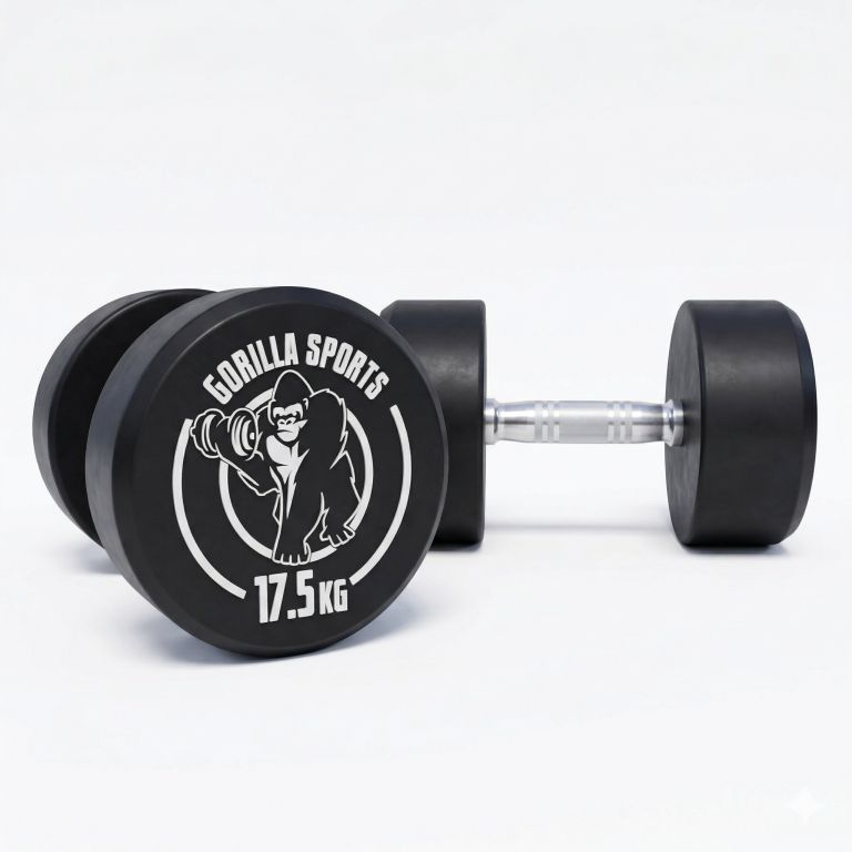 Gorilla Sports Jednoručné činky červeno/biele, 2 x 17,5 kg