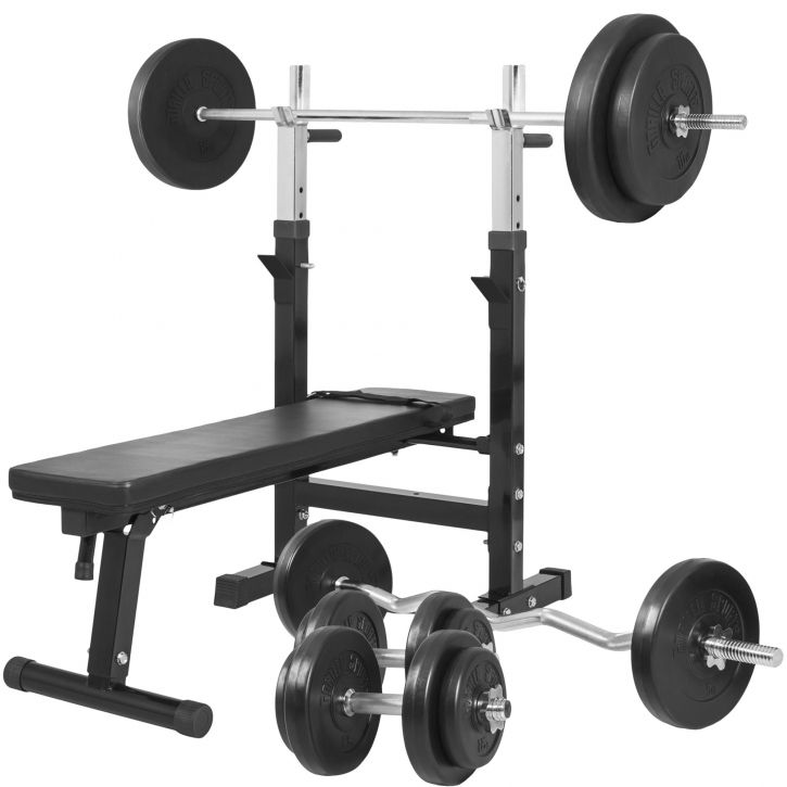 Fotografie Gorilla Sports Posilovací lavice, černá, 100 kg