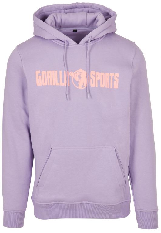 Gorilla Sports Mikina s kapucí - fialová/korálová M