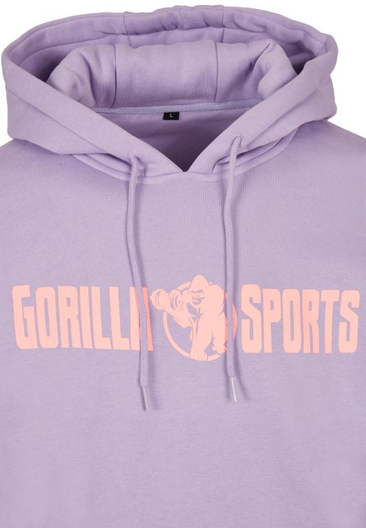 Gorilla Sports Mikina s kapucí, fialová/korálová 2XL