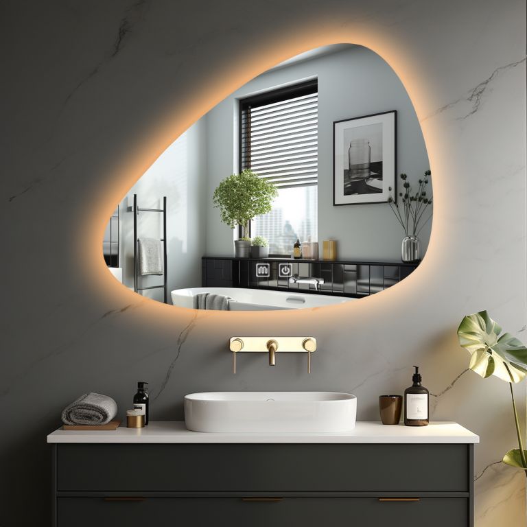 IREDA Koupelnové zrcadlo s LED osvětlením, 100 x 70 cm