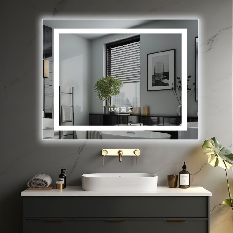 IREDA Koupelnové zrcadlo s LED osvětlením, 125 x 75 cm