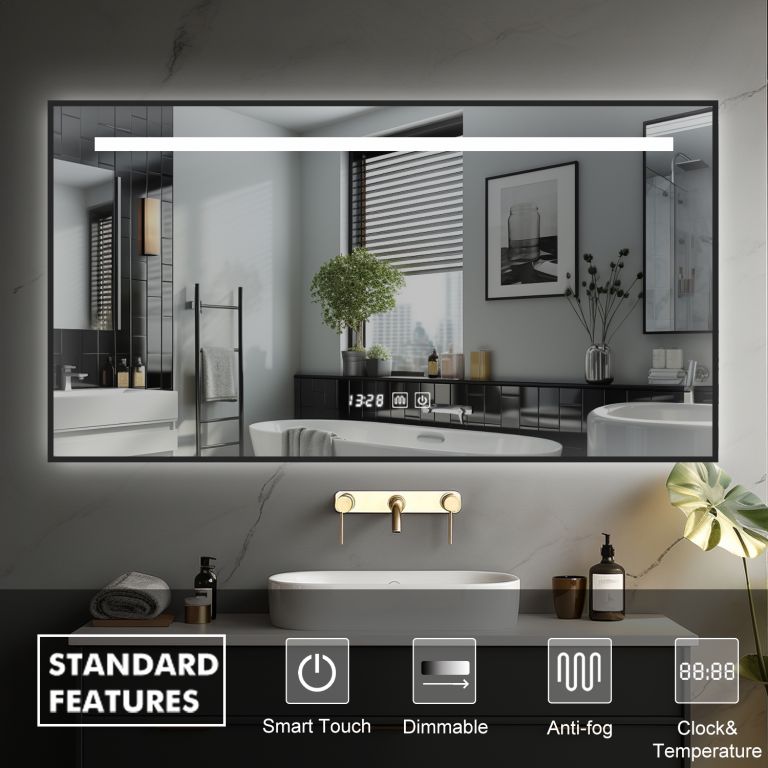 IREDA Kúpeľňové zrkadlo s LED osvetlením, 100 x 75 cm