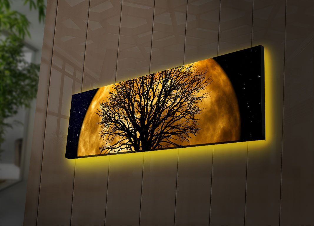Dekoratívny svietiaci obraz MOON, 30 x 90 cm