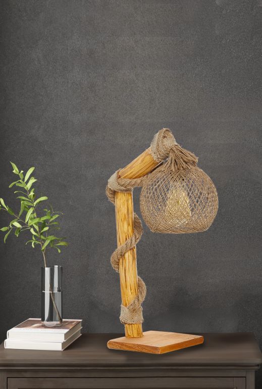 E-shop Prírodná drevená lampa CANATA, 50 x 24 cm