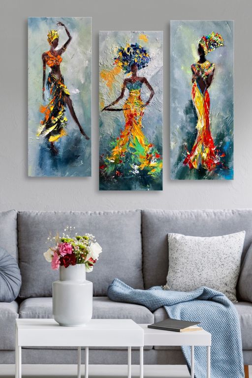 Set 3 dekorativních obrazů, 20 x 50 cm