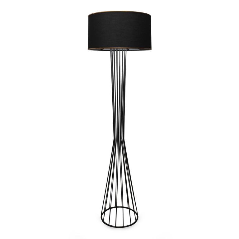 E-shop Stojacia lampa, kov, 155 x 21 x 38 cm, čierna