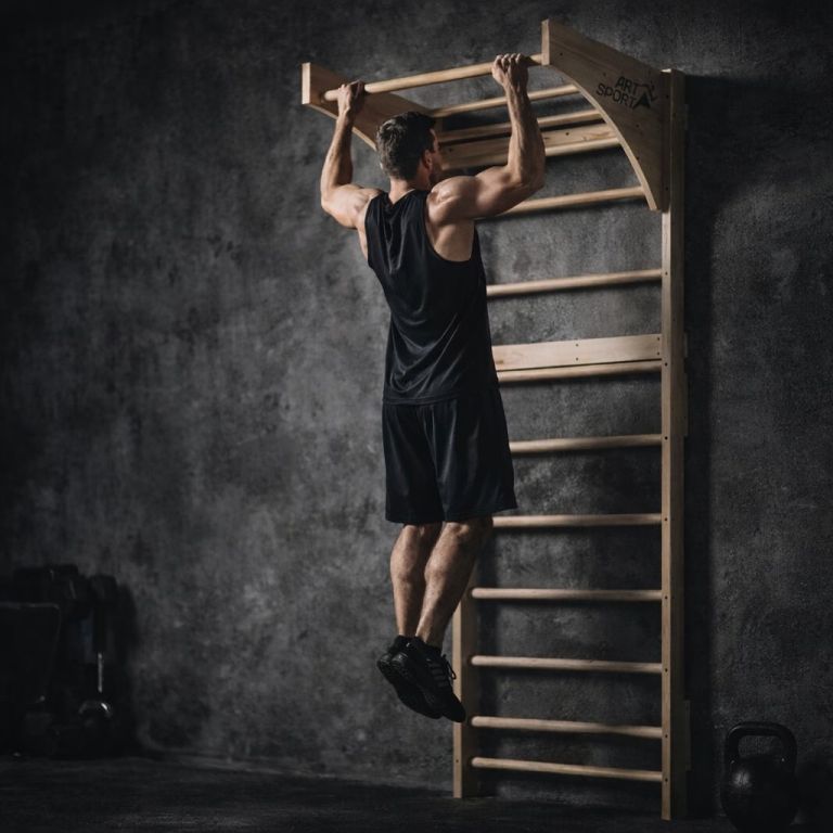 Žebřiny (ribstole) s hrazdou 220 cm, 170 kg