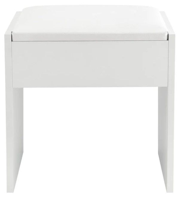 Taburet biely ku kozmetickému stolíku 42 cm s čalúnením