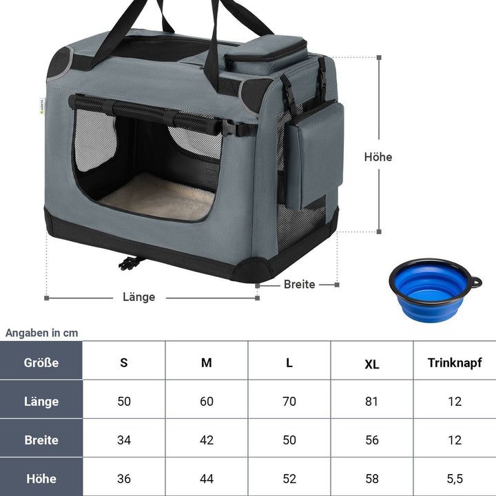 Skladací prepravný box pre psov do auta, veľkosť XL