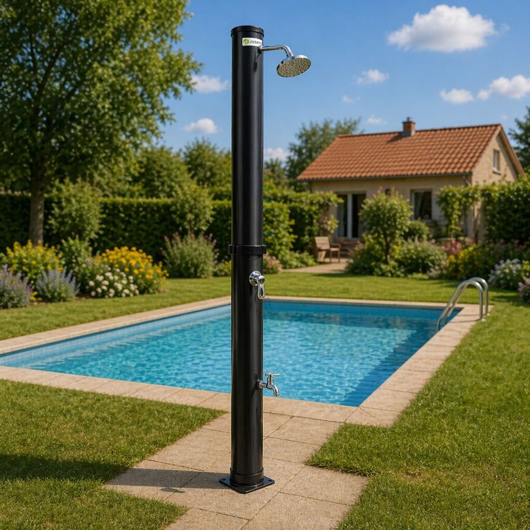 Zahradní solární sprcha 35 l, nožní sprcha, dešťová hlavice