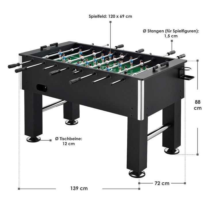 Stolný futbal 139 x 72 x 88 cm, čierny