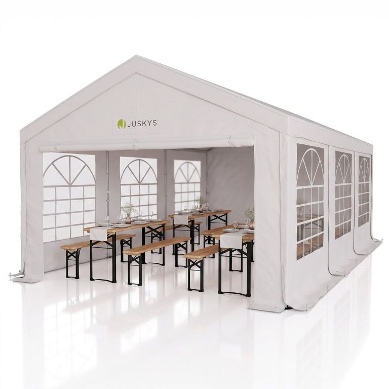 Zahradní párty stan 4x6 m bílý s UV ochranou, PE 180g/m²