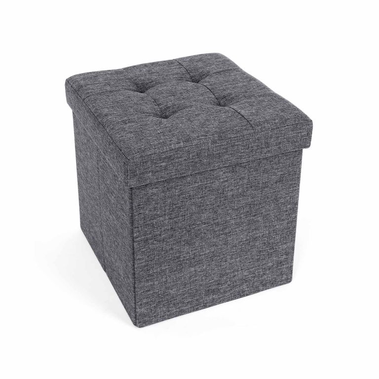 SONGMICS skladací taburet 38×38×38 cm, tmavo šedý, 40 l