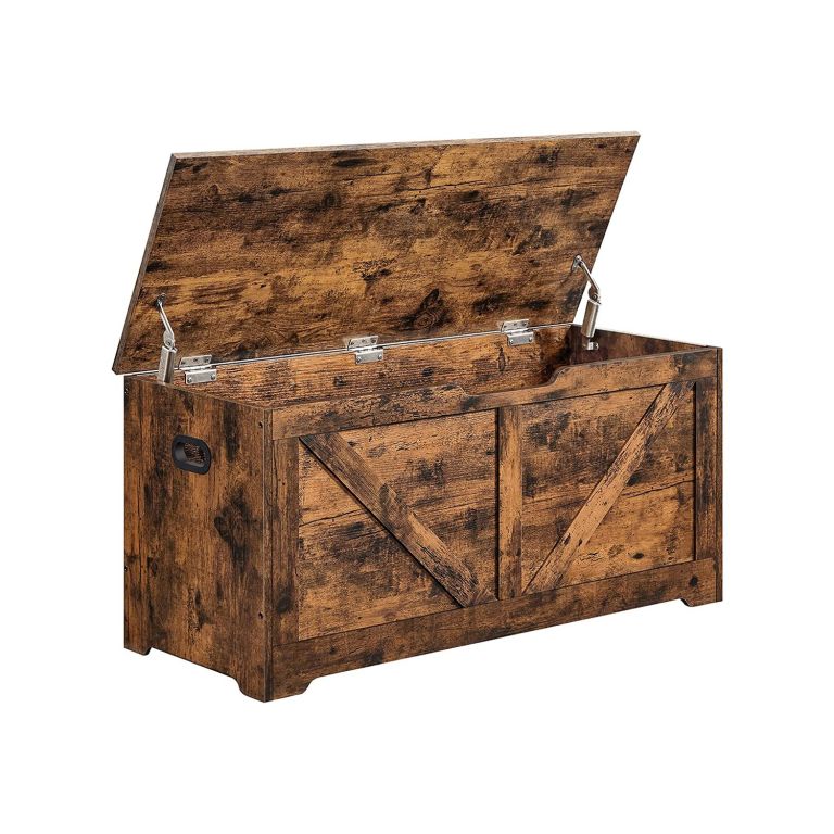 Úložná lavica VASAGLE 100×40×46 cm, rustikálna hnedá