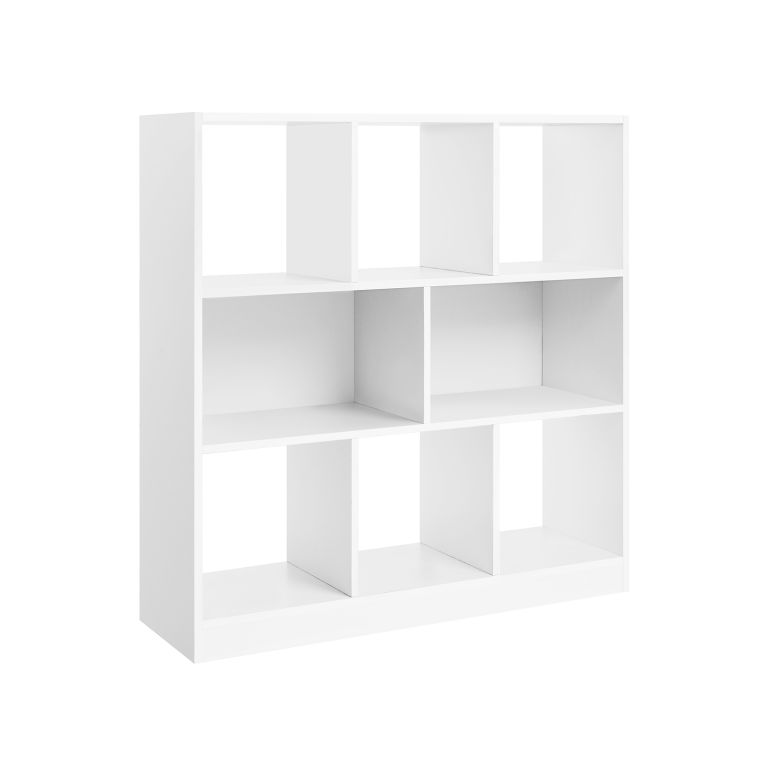VASAGLE biela knižnica s priehradkami 97,5×30×100 cm