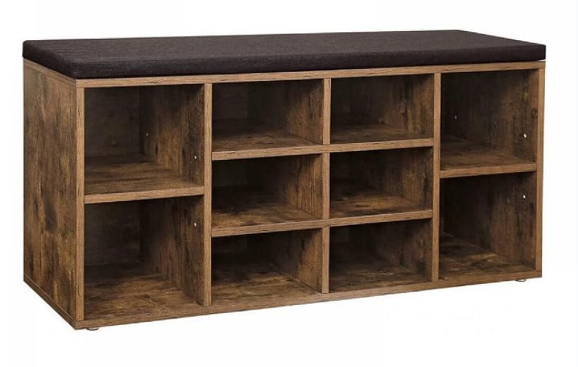 Skriňa na topánky s čalúneným sedadlom, 104x30x48 cm