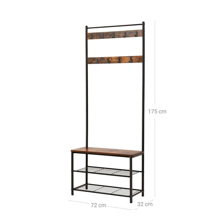Nástenná skrinka do predsiene 3 v 1, 70 x 32,5 x 175 cm