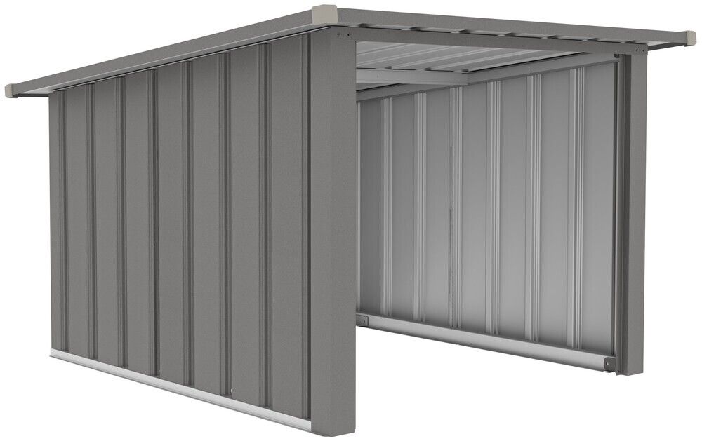 Garáž SMART B, plechová, světle šedá