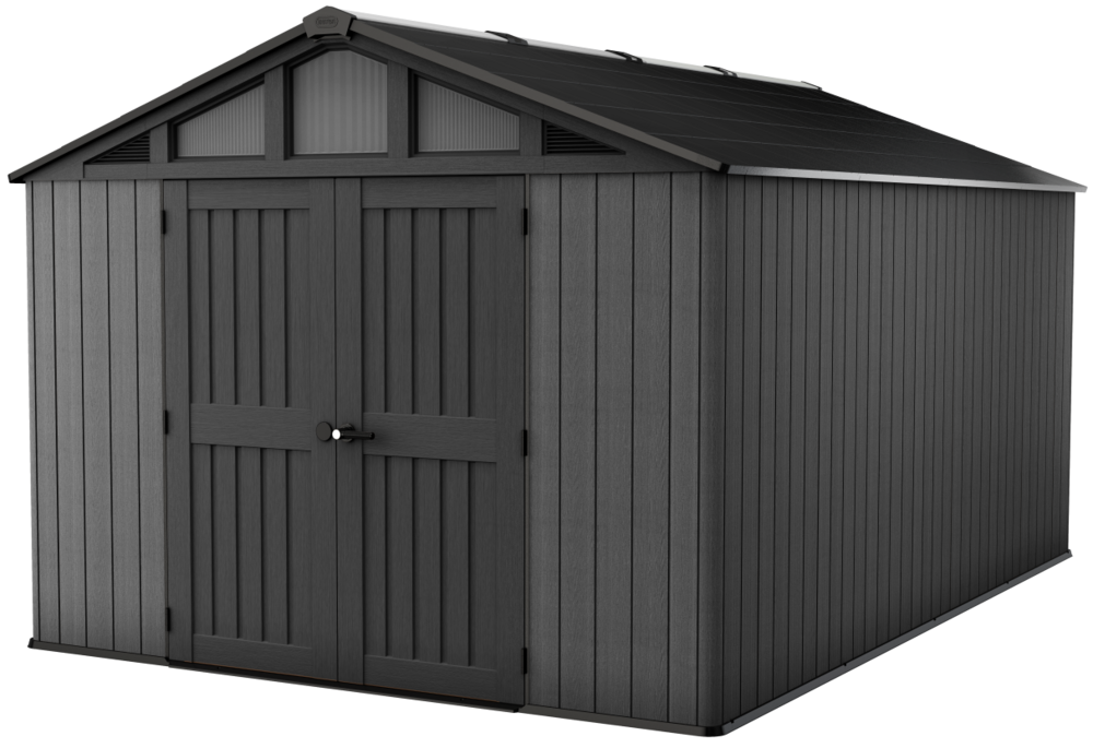 STRONGHOLD 10x15 domek, šedý, 304 x 453 x 251 cm