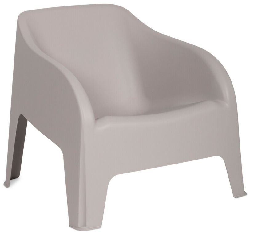 PETRA ARMCHAIR Krzesło plastikowe, szare