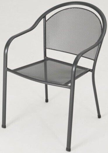 Stohovateľné záhradné kreslo z kovu, čierne, tahokov