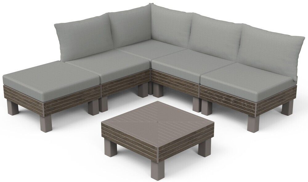 Zahradní plastový set ELEMENTS SIGNATURE, hnědý