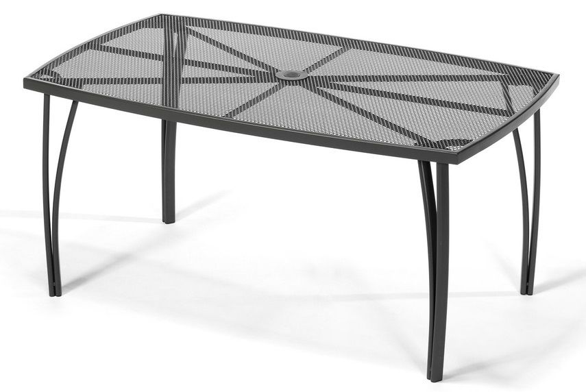 Zahradní kovový stůl, 71 x 90 x 150 cm, černý