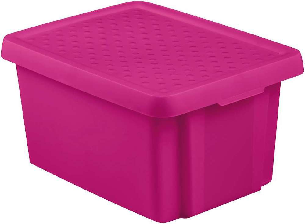 Úložný box s vekom CURVER - ružovo-fialový 16 l