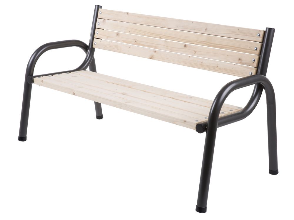 Záhradná drevená lavica ROYAL, kovové nohy, 170 cm