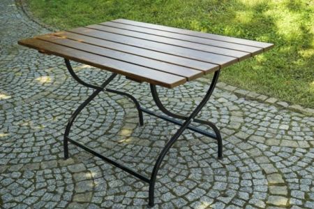 Kovový záhradný nábytok - Weekend drevený skladací stôl