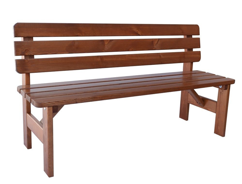 Rojaplast Viking Zahradní dřevěná lavice - 150 cm, lakovaná