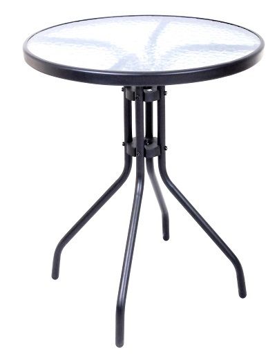 Záhradný stôl so sklenenou doskou ZWT-03 ø 60 cm