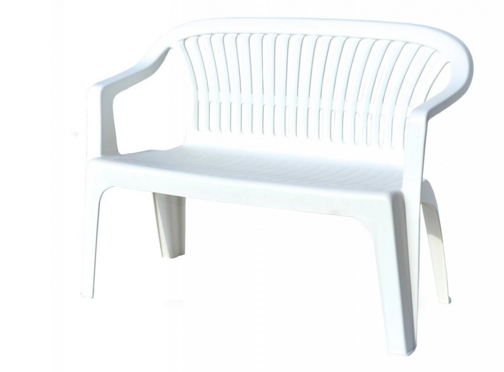 Plastová lavice DIVA - bílá, 114 x 82 x 55 cm