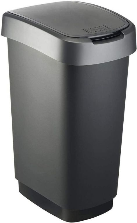 TWIST odpadkový koš 50 L - stříbrná