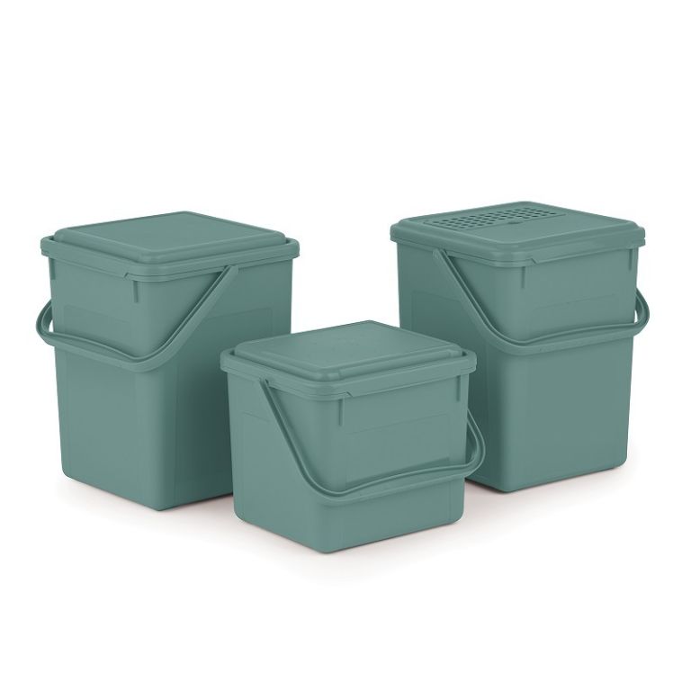 Rojaplast 91567 Kompostovací kbelík, 8 L, s uhlíkovým filtrem, zelený