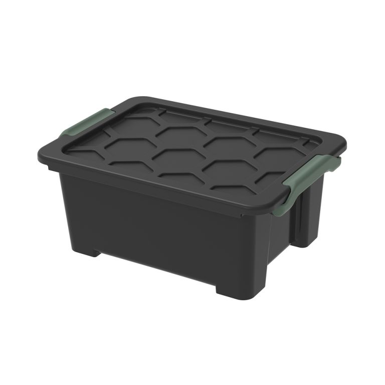 ROTHO Úložný box s víkem EVO SAFE 11 L, plast, černý