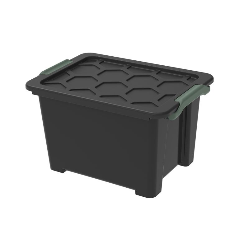 ROTHO Úložný box s víkem EVO SAFE 15 L, plast, černý