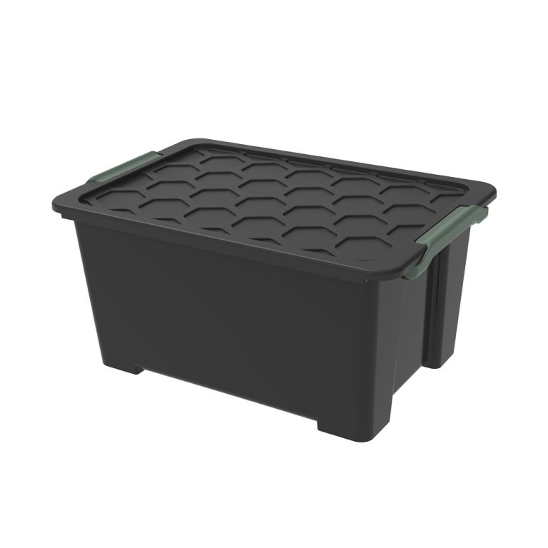 ROTHO Úložný box s víkem EVO SAFE, 44 L, plast, černý