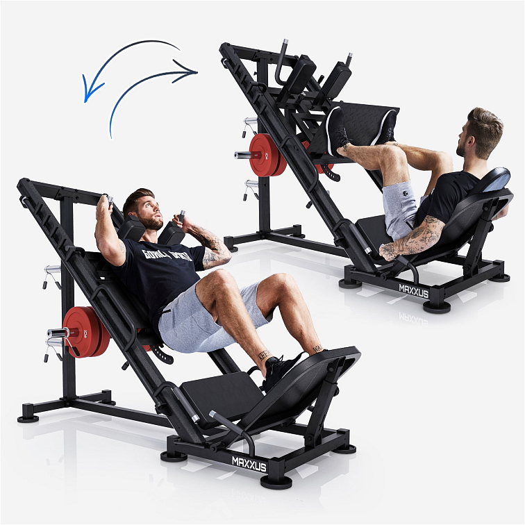 Rychlý přestavba mezi leg press a hack squat
